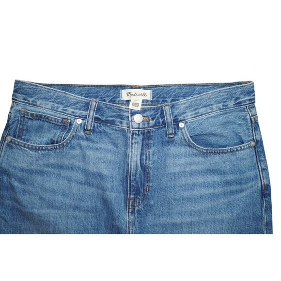 Madewell High Waist Denim Midi Skirt with Front Slit – Size 29 - Picture 2 of 6